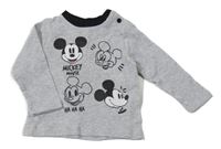 Sivé melírované tričko s Mickeym Disney