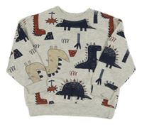 Sivá mikina s dinosaurami Primark