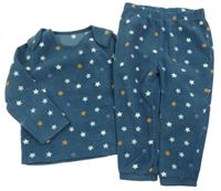 Tmavozelené fleecové pyžama s hviezdami Nutmeg
