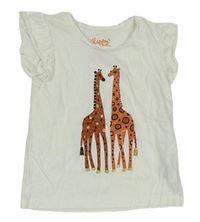 Smetanové tričko s žirafami C&A