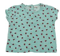 Tyrkysové puntíkaté tričko s beruškami H&M