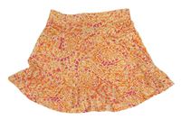 Bielo-oranžovo-ružová vzorovaná sukňa Matalan