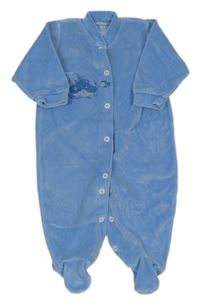 Modrý zamatový overal so žralokom