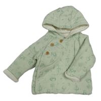 Světlezelená zateplená zavinovací mikina s kapucí a Pú s přáteli Primark