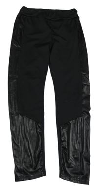 Čierne legíny s lesklými pruhmi Shein