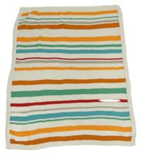 Bílo-barevná pruhovaná pletená deka Matalan