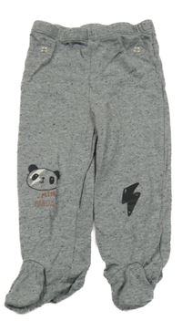 Šedé melírované polodupky s pandou a bleskem Kiabi