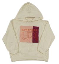 Smetanovo-ružová mikina s nápisom a kapucňou LC Waikiki