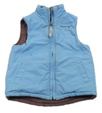 Svetlomodrá šušťáková obojstranná zateplená vesta Kaboosia