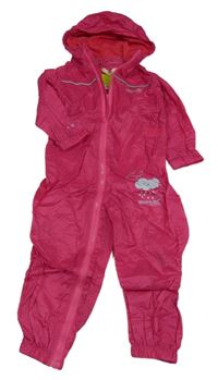Fuchsiová šušťáková funkčná jarná kombinéza s kapucňou Regatta