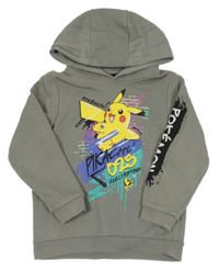 Sivá mikina s Pikachu a kapucňou