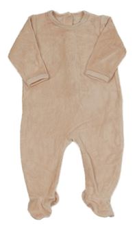 Svetloružový zamatový overal Vertbaudet