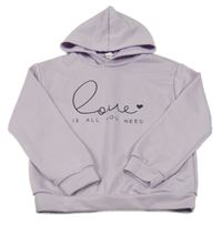 Lila mikina s nápisom a kapucňou Shein