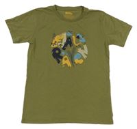 Khaki tričko s logom Fjall Raven