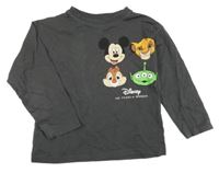 Antracitové triko s Disney postavami Zara