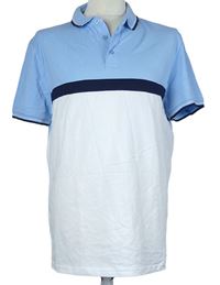 Pánske světlemodro-biele polo tričko s pruhom Primark