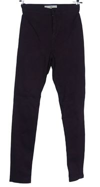 Dámské vínové skinny elastické rifle Topshop vel. 28/32