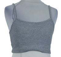Dámsky sivý rebrovaný crop top Shein