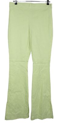 Dámské limetkovo-bílé kostkované zvonové kalhoty Primark 