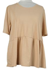 Dámské pudrové peplum tričko In the Style 