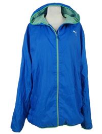 Pánská modrá šusťáková sportovní bunda s kapucí Puma