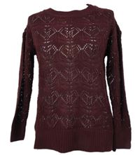 Dámský vínový ažurový svetr Pep&Co