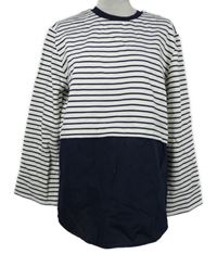 Dámská tmavomodro-bílá pruhovaná mikina Gallery 