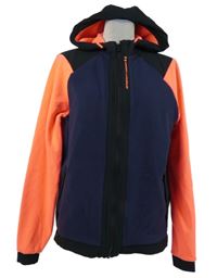 Pánska tmavomodro-neónově ružová fleecová funkčná bunda s kapucňou Under Armour