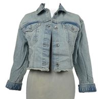 Dámská světlemodrá riflová crop bunda M&S