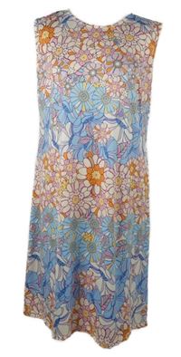 Dámské oranžovo-modré kytičkované šaty 