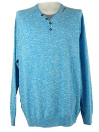 Pánsky blankytně modrý melírovaný sveter S. Oliver