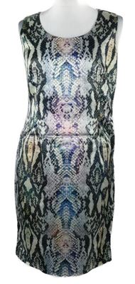 Dámske farebné vzorované saténové šaty Ana Alcazar