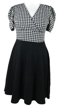 Dámske čierno-biele vzorované šaty Shein