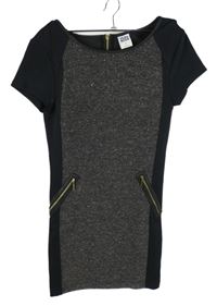 Dámské černo-šedé melírované pletené šaty Vero Moda 