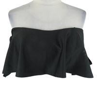 Dámska čierna crop blúzka s odhalenými rameny Boohoo