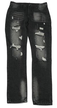 Čierno-sivé rifle s dierami