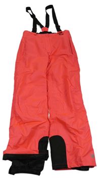 Nové- Neonově růžové šusťákové funkční oteplovačky s kšandami Crivit