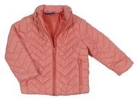 Svetloružová šušťáková prešívaná zateplená bunda Lupilu