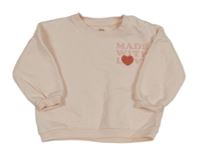 Svetloružová mikina s nápisom F&F