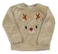 Béžová chlpatá mikina so sobom C&A