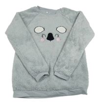 Svetlosivá chlpatá mikina s koalou paecocks