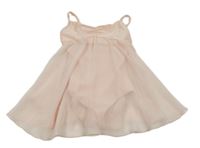 Svetloružové šifónové šaty so všitým body