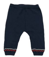 Tmavomodré pletené baggy kalhoty s proužkem Tu