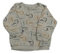 Svetlobéžová mikina s dinosaurami