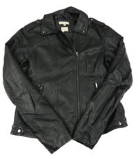 Černá koženková jarní crop bunda D-zine vel.176