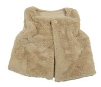 Béžová kožušinová podšitá vesta Dunnes