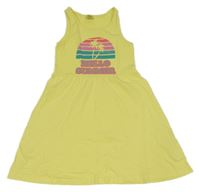 Žlté šaty s palmami Y.F.K.