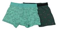 2x boxerky - zelené s PS ovladači + kaki s PS ovladači