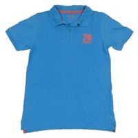 Modro-červené polo tričko s nápisom Tchibo