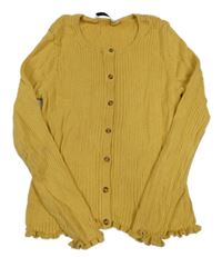 Okrový rebrovaný prepínaci sveter George